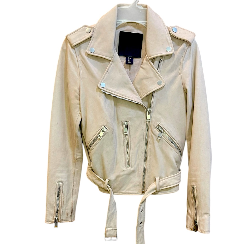 Amaryllis Leather Jacket From Anthropologie In Rustic Pink